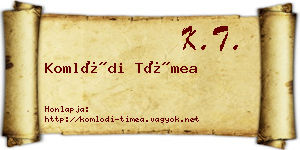 Komlódi Tímea névjegykártya